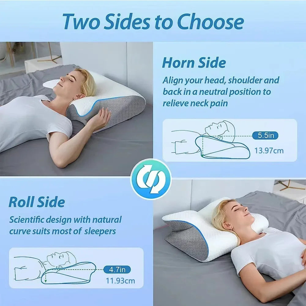 Butterfly Sleep Memory Neck Pillow Slow Rebound Comfortable Memory Foam Sleep Pillow Cervical Orthopedic Neck Massage Bed Pillow