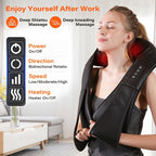 AuraFirm™ 4D Shiatsu Neck &amp; Shoulder Massager with Heat — Deep-Tissue Kneading Relief