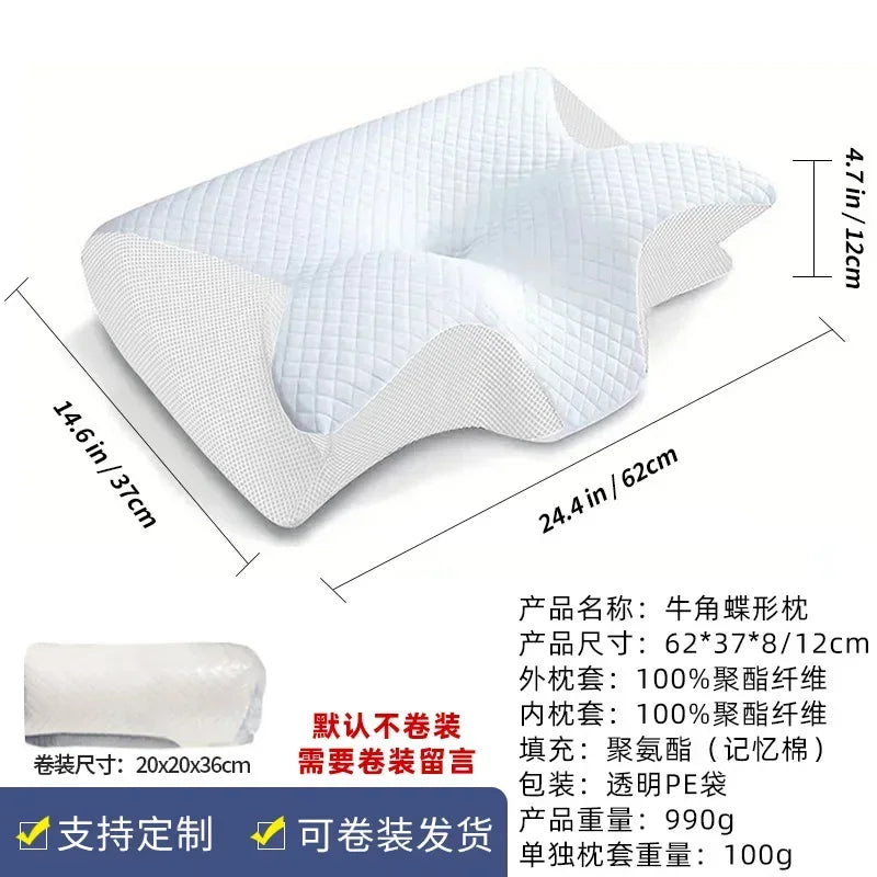 Butterfly Sleep Memory Neck Pillow Slow Rebound Comfortable Memory Foam Sleep Pillow Cervical Orthopedic Neck Massage Bed Pillow