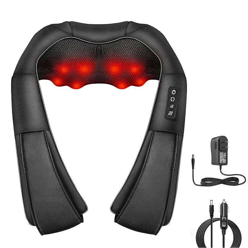 AuraFirm™ 4D Shiatsu Neck &amp; Shoulder Massager with Heat — Deep-Tissue Kneading Relief