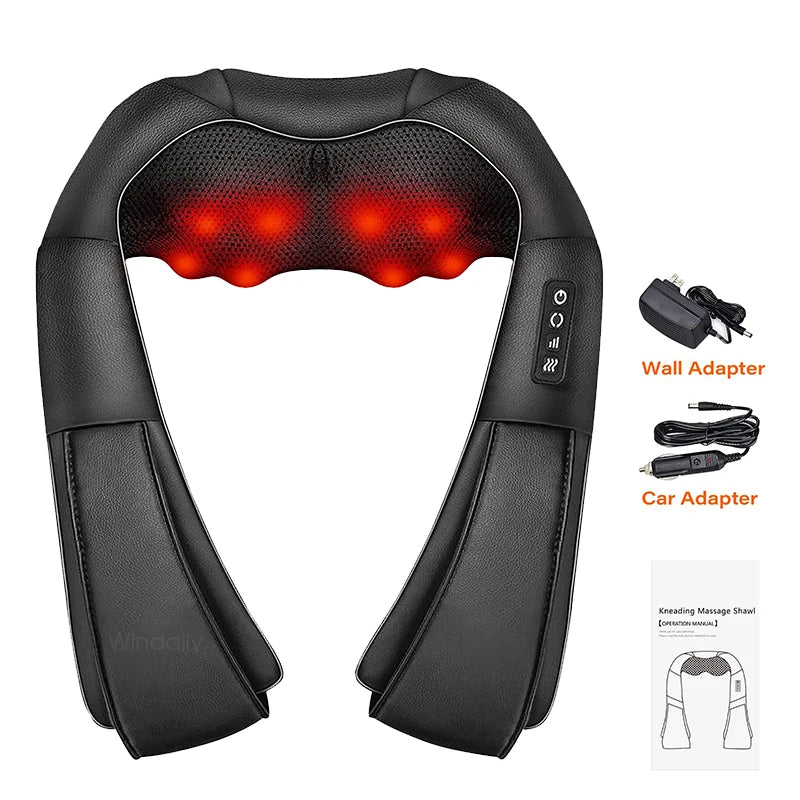 AuraFirm™ 4D Shiatsu Neck &amp; Shoulder Massager with Heat — Deep-Tissue Kneading Relief