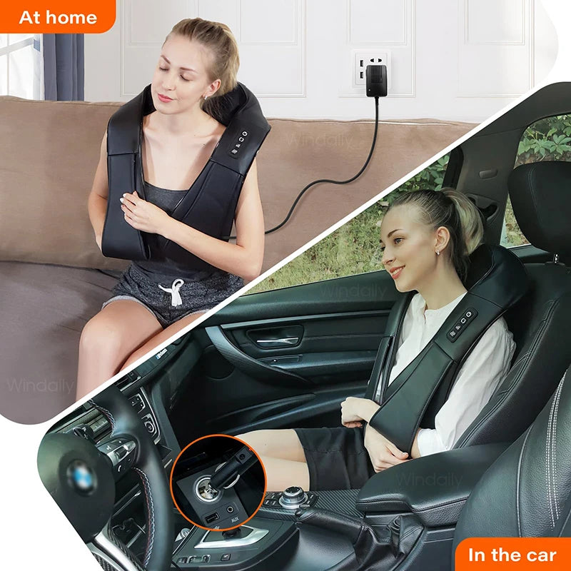 AuraFirm™ 4D Shiatsu Neck &amp; Shoulder Massager with Heat — Deep-Tissue Kneading Relief