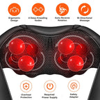 AuraFirm™ 4D Shiatsu Neck &amp; Shoulder Massager with Heat — Deep-Tissue Kneading Relief