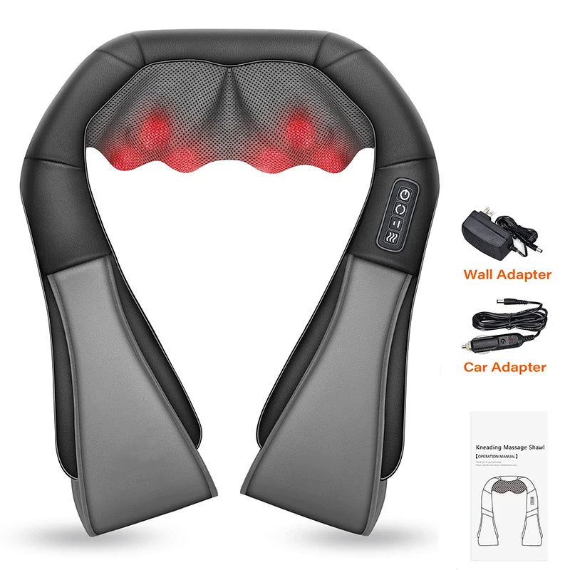 AuraFirm™ 4D Shiatsu Neck &amp; Shoulder Massager with Heat — Deep-Tissue Kneading Relief
